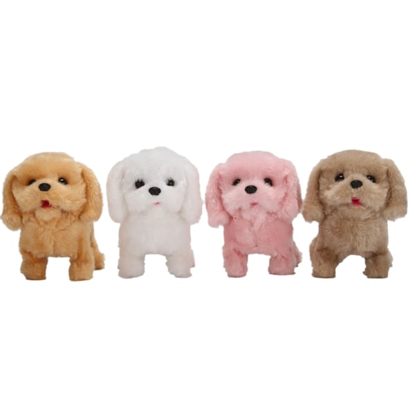 Barnpresent Simulation Plysch Elektrisk Valp Husdjur Leksak Hund Kan Gå Och Kalla Leksakshund pink