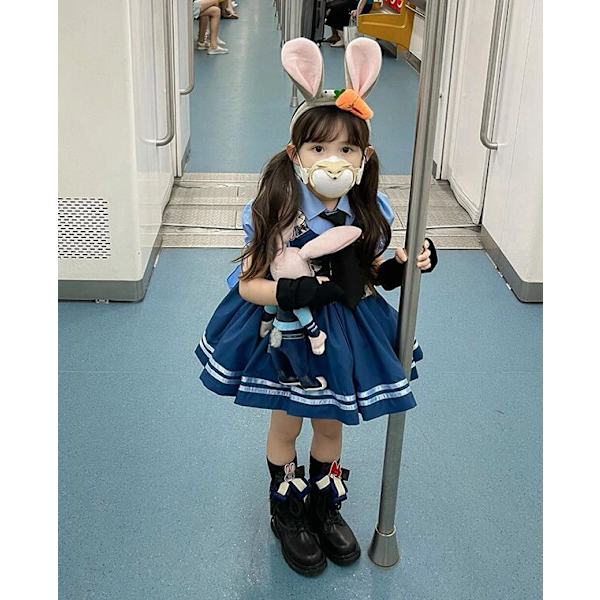Anime Tegneserie Kanin Politibetjent Pige Cos Tøj 150CM