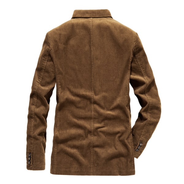 Vintage kavaj för casual casual manchester kostym för män brown XL
