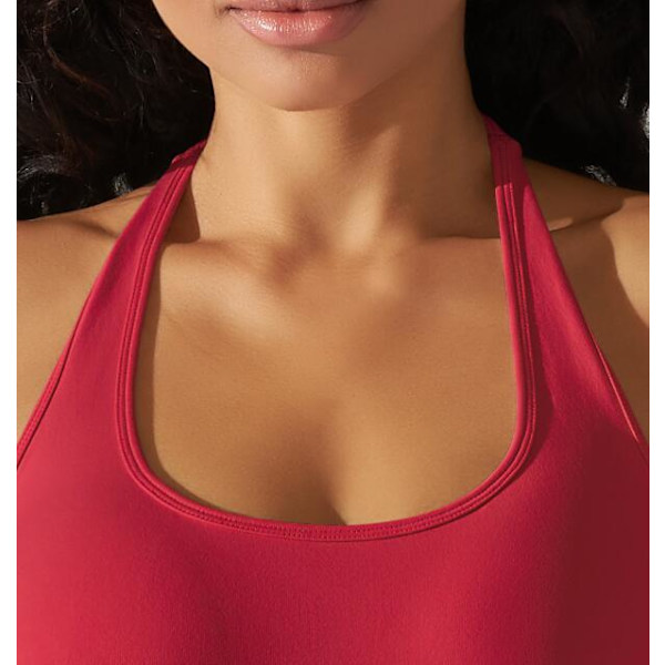 Solid Färgad Stretch Yoga Kläder Red S