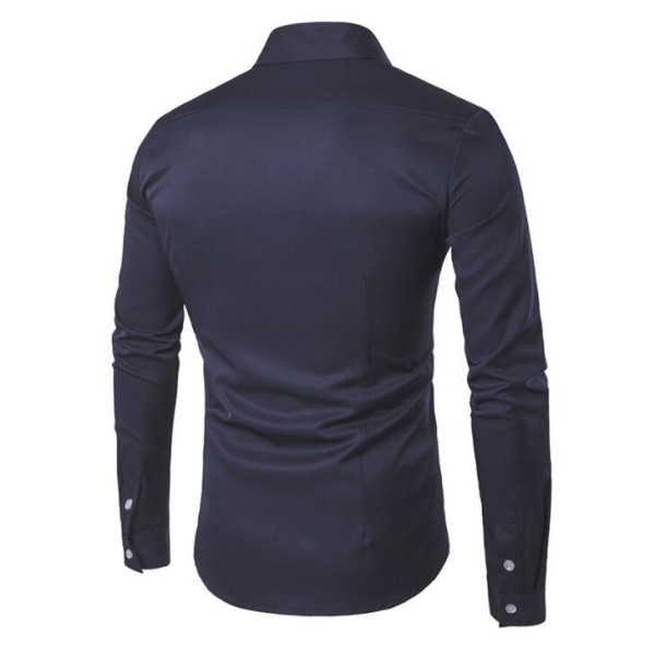 Klänningskjortor för män Långärmad skjorta navy blue M