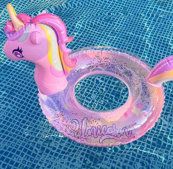 Pool Float för småbarn, Uppblåsbar åkbar poolleksak för barn och vuxna 5-9Y