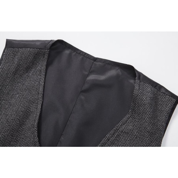 Casual enkelknäppt kostymväst för män Dark Gray XL