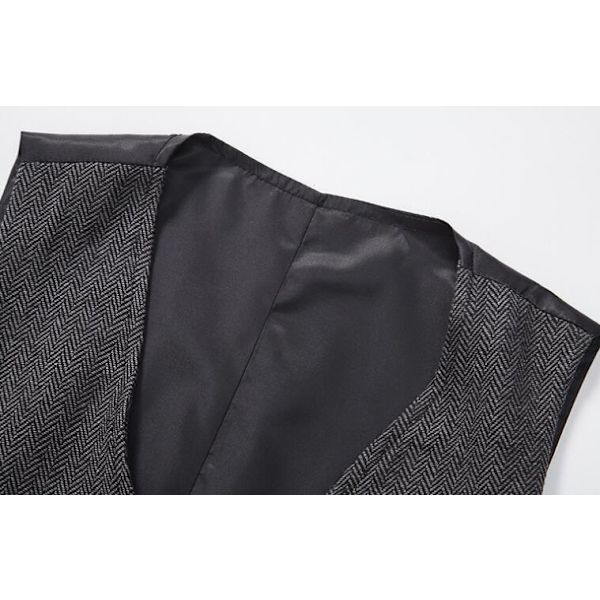 Herrar Casual Singelknäppt Väst Dark Gray M