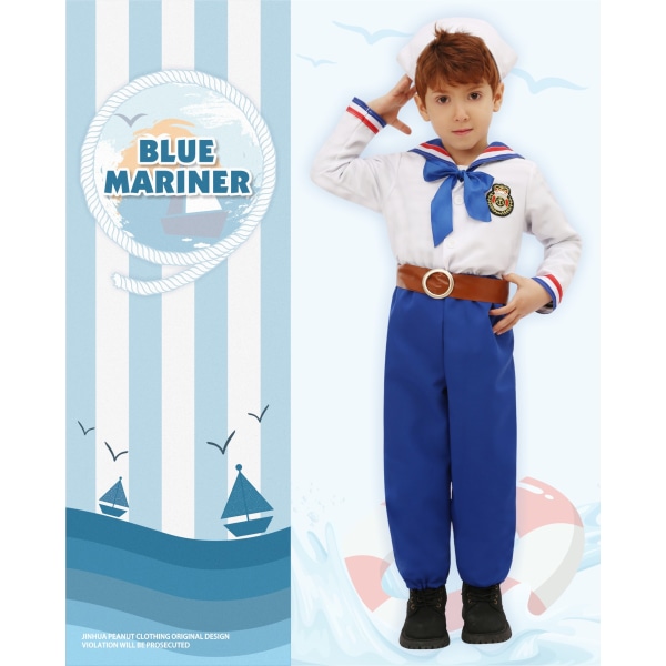 Barn Pojkar Muscle Man Sailor Costume M