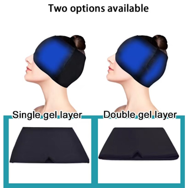 Huvudvärk Förkylning Migrän Relief Head Ice Pack Wrap Pink double layer