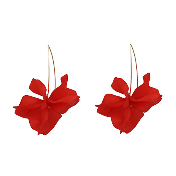 Boho Rose Petal Dangle Resin örhängen Red