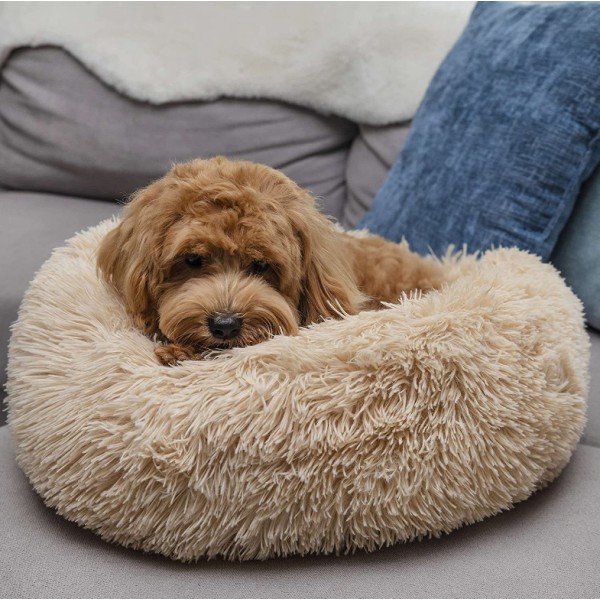 Small Dog Bed Calming Dogs Bed för små hundar pink M