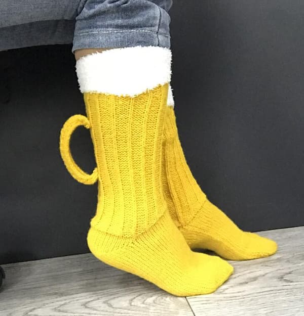 Øl Sokker Midtkalv Varme Uldsokker Yellow