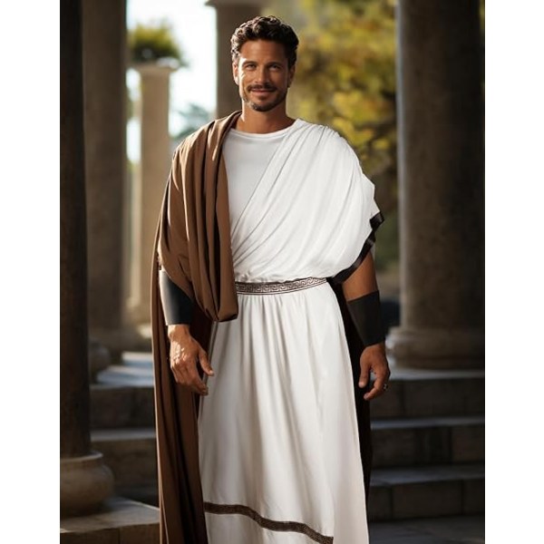 Gresk Toga Kostyme for Par - Kles for Mann og Kvinne Men M