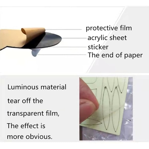 Luminous 3D Ramlösa Väggklocka Dekaler DIY Väggdekoration Luminous