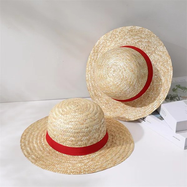 Luffy Stråhatt Performance Animasjon Cosplay Tilbehør Hatt Light Yellow 29cm
