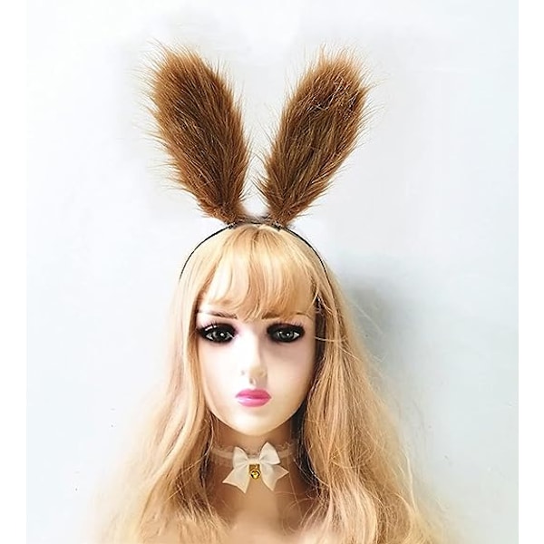 Cosplay Kanin Bunny Lange Ører Hårklemmer Hårbøjle Brown