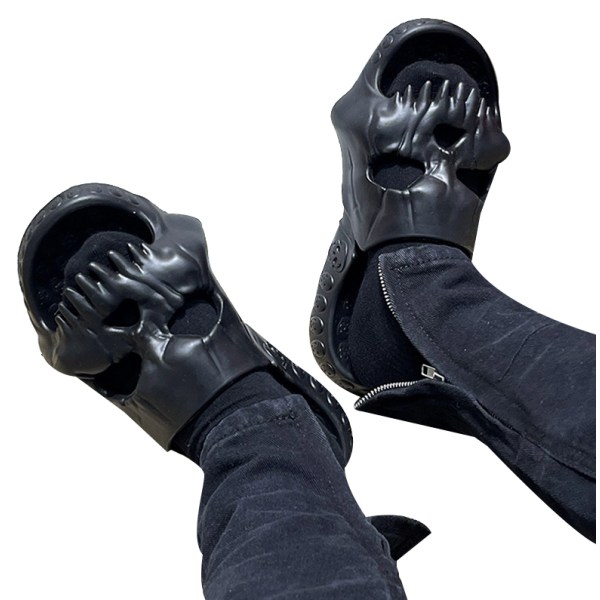 Skull Tofflor Sliders, Roliga Skull Tofflor black 38-39