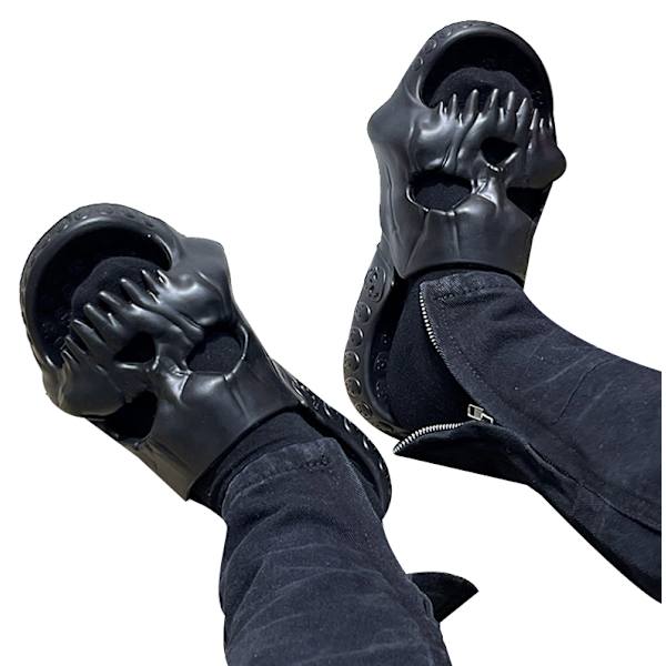 Skull Tofflor Sliders, Roliga Skull Tofflor black 40-41