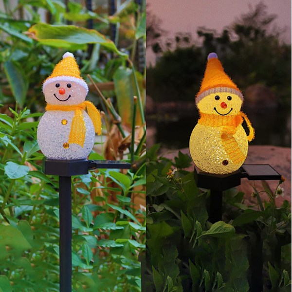 Solar Pathway Lights, Snowman Christmas Pathway Lights yellow
