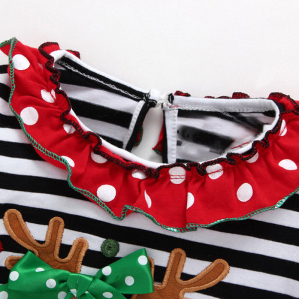 Christmas Outfit Toddler Baby Flickor Ruffle Top kläder Set 80