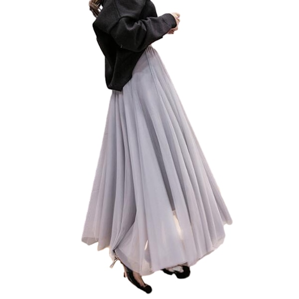 Mid-længde Højtaljet Halv-Saree Gray
