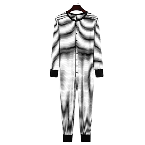 Långärmad bekväm avskalad pyjamasbyxdress för män grey M