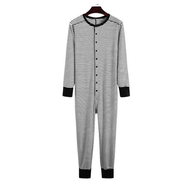 Långärmad bekväm avskalad pyjamasbyxdress för män grey S