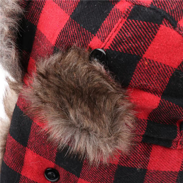 Buffalo Plaid Aviator Pelslue Bomberhatt Red