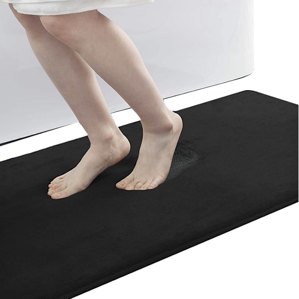 Memory Foam badmatta, supermjuka absorberande badrumsmattor black 43x61