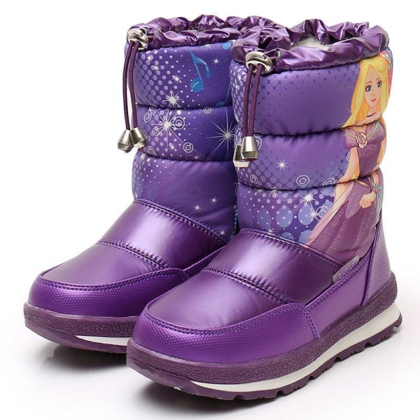 Vattentäta vinterstövlar för flickor purple 160mm