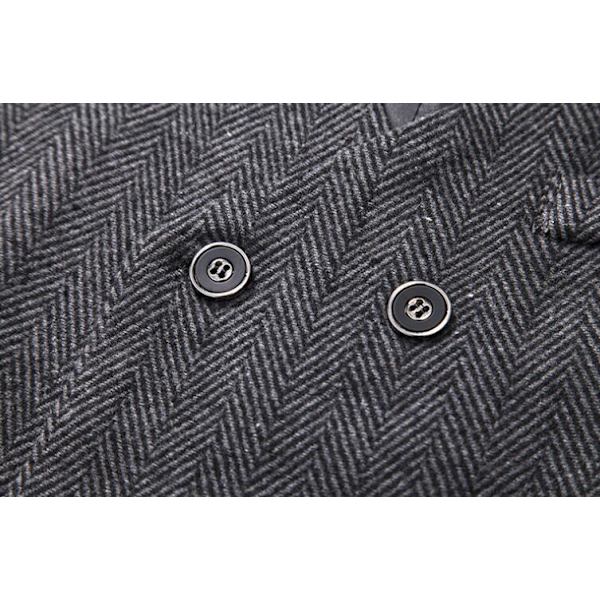 Herrar Slim Fit Dubbelknäppt Väst Dark Gray M