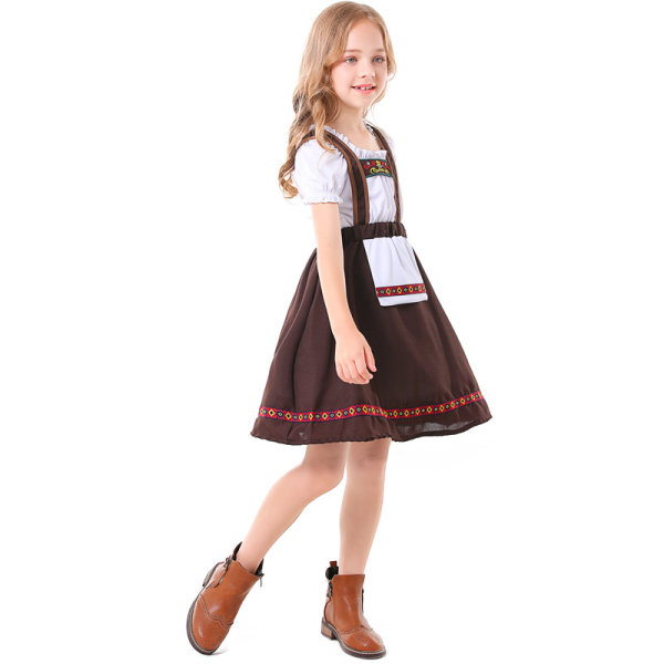 Flickor 2delad bayersk Oktoberfestdräkt Tyska Dirndl-klänningar XL