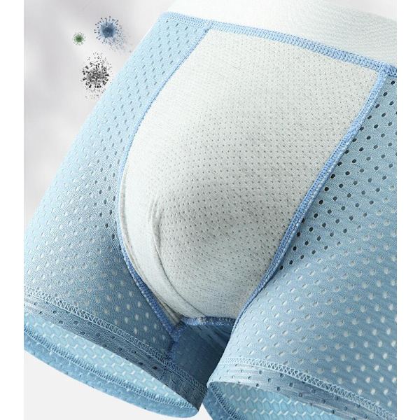 Herr Ice Silk Boxer Mesh Brief Andas Kyl Underkläder Blue 2XL