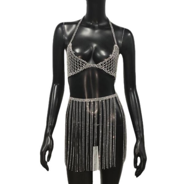 Strass lång tofs midjekedja Body Chain GOLD