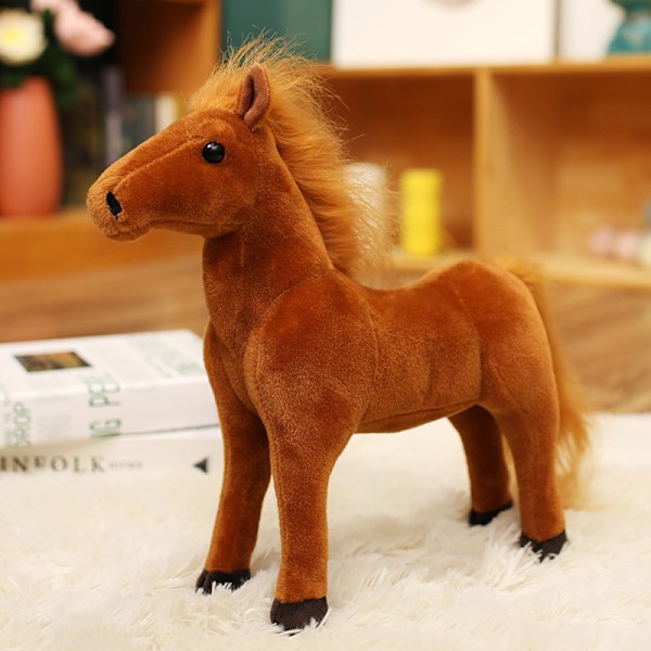 Sød Heste Plyslegetøj, Simulerings Pony Udstoppede Dyr dark brown 40cm