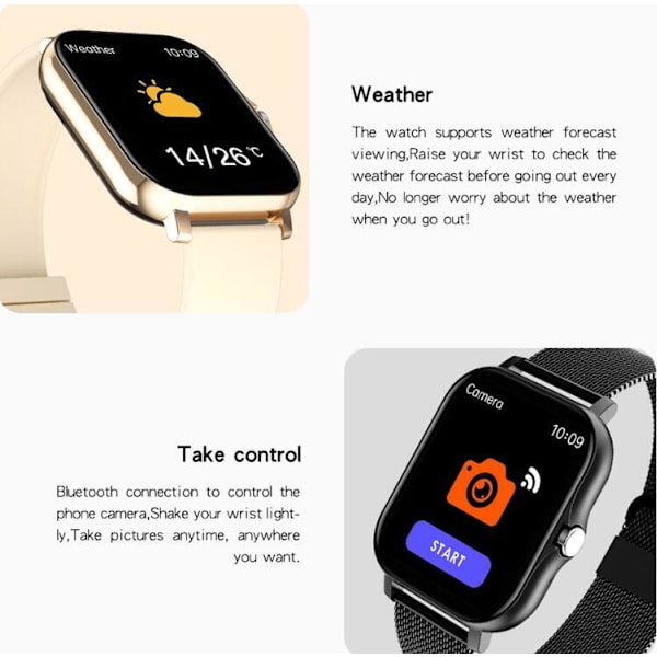 Mænds & Kvinders Bluetooth Smartwatch Vandafvisende Silver