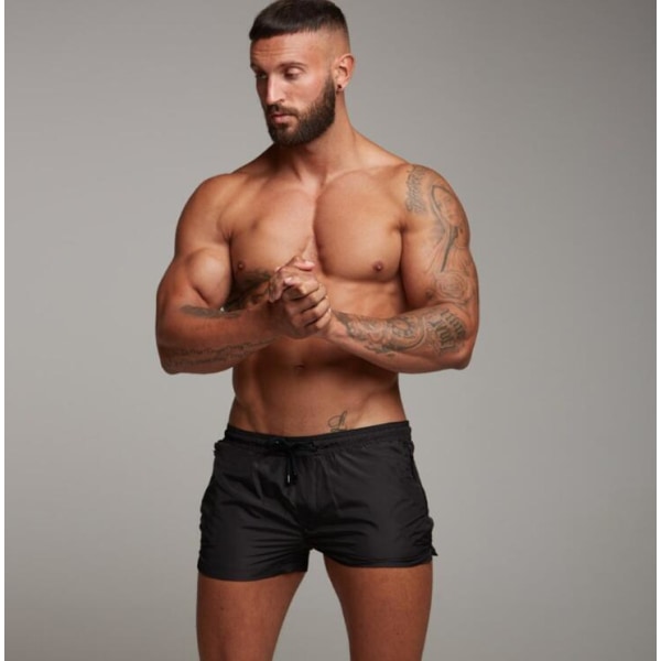 Löparsportshorts för män med fickor Black xl