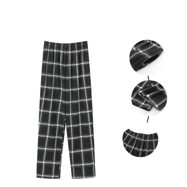 Pyjamasbyxor för män Ultralätt underdel Sovkläder black 4XL