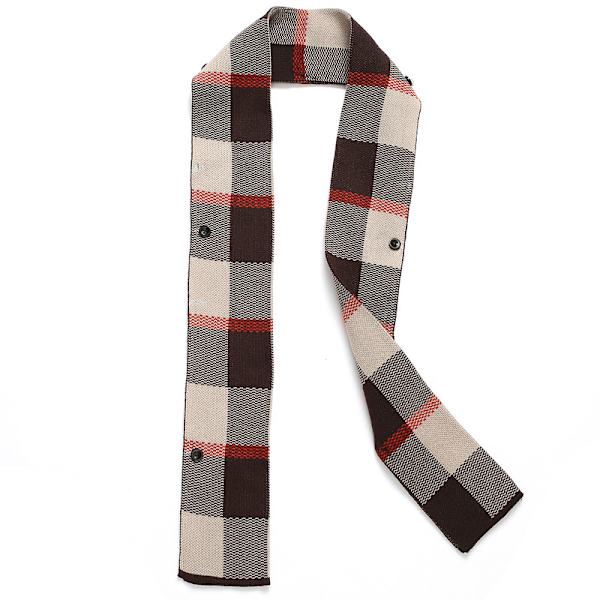 Herreullfrakk med avtakbar rutete skjerf, hakket krage, enkeltspent peacoat, trenchcoat Grey 1 M