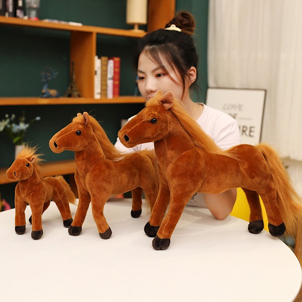 Sød Heste Plyslegetøj, Simulerings Pony Udstoppede Dyr black 20cm