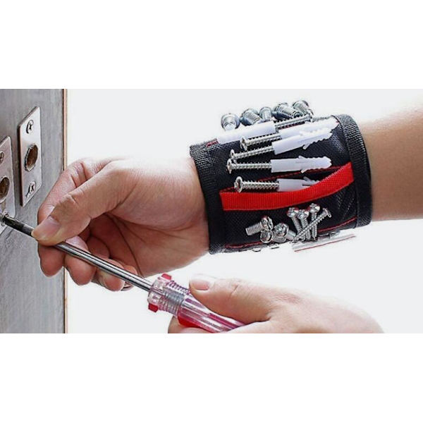 2 ST Magnetisk handledsrem för verktygsförvaring Red 5 rows of 10 magnets