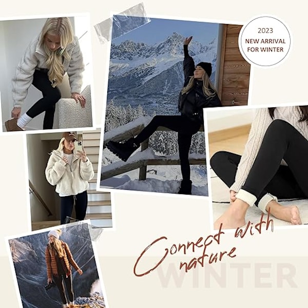 Dame Fleeceforet Leggings Termisk Varme Vinter Strømpebukser Højtaljede Yoga Bukser Grey M