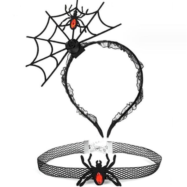 Halloween-Hämähäkinseitit Hiusnauha ja Kaulakorusetti Style 1