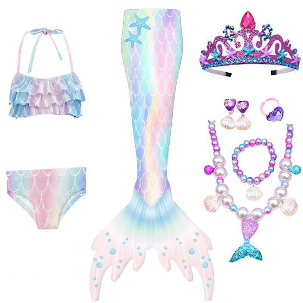 8-pack flickor badkläder prinsessa kostym bikini set Q4 140cm