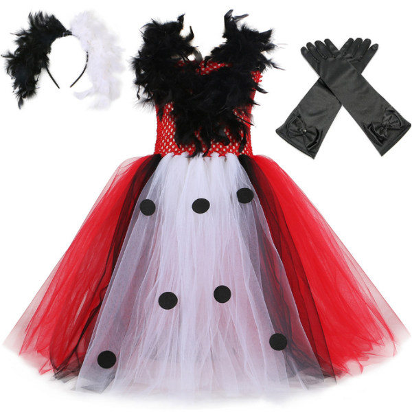 Halloween magic prinsessadräkt för flickor red2 XXL