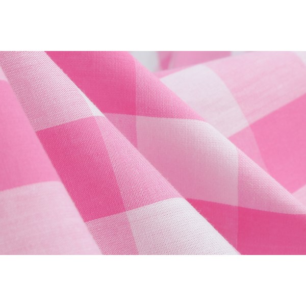 Rosa Rutig Klänning för Kvinnor Rosa Gingham Klänning Vintage Rockabilly Klänningar pink XL