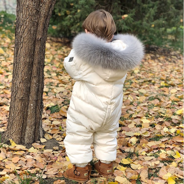 Toddler Baby Flickor Pojkar Kappa Vinter Dun Jumpsuits white 73cm
