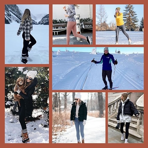 Dame Fleeceforet Leggings Termisk Varme Vinter Strømpebukser Højtaljede Yoga Bukser Grey L