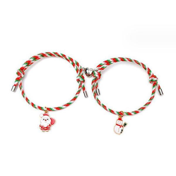 2 kpl Joulurakkausmagneettiranneketta Santa And Snowman