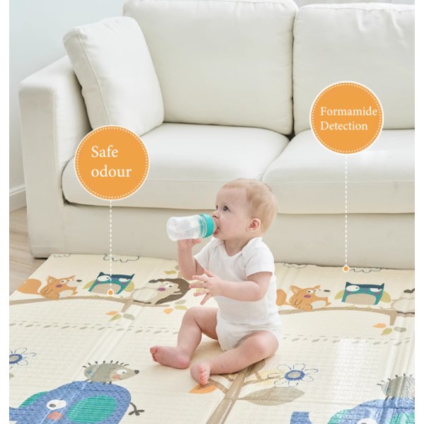 Reversibel Stor Baby Leke Matte for Kryping Style 1 200*180*1cm