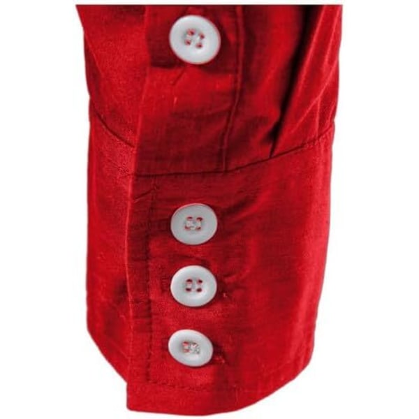 Western Cowboyskjorta för män Mode Slim Fit Design Red 2 L
