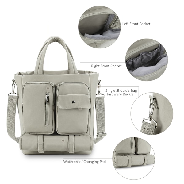 Blöjväsktote Nappy Changing Bags Multifunktionell Resa Camping Picknick Tote Bag Khaki