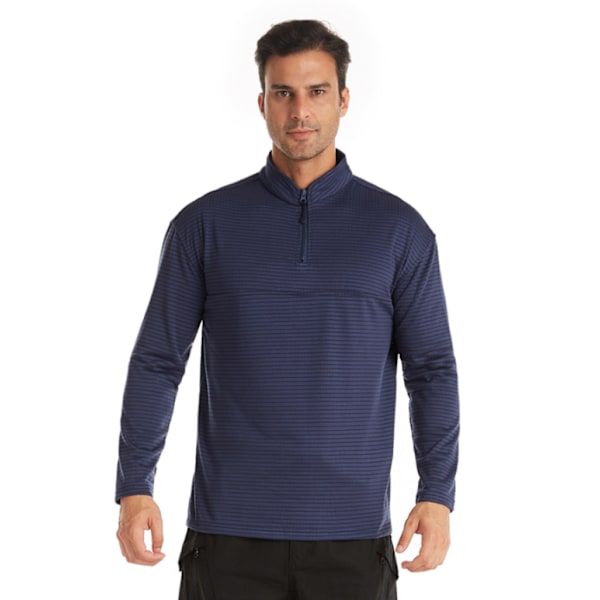 Herrsportskjortor Långärmade löpartoppar navy blue M